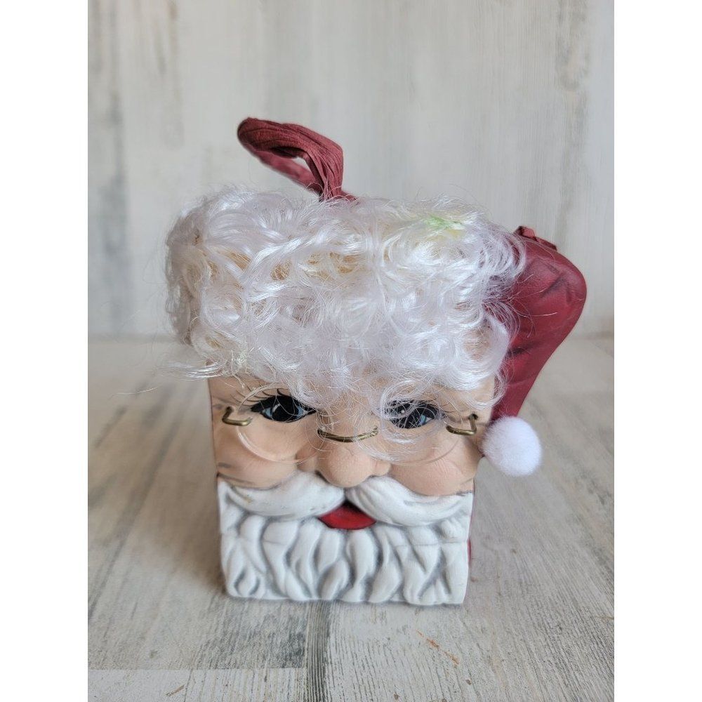 Vintage ceramic paper bag Santa Claus phase Xmas figure home decor ornament